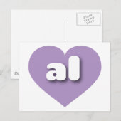 Alabama lavender hart - Ik hou van al Briefkaart (Voorkant / Achterkant)