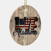 Alabama Love American Flag Star and Stripes Keramisch Ornament (Rechts)