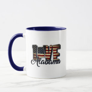 Alabama Love American Flag Star and Stripes Mok