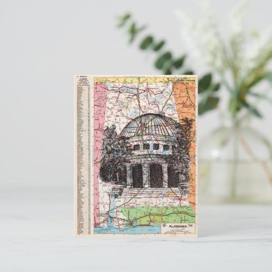 Alabama Map Art Briefkaart (Staand voorkant)