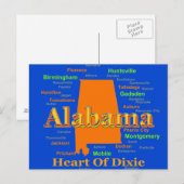 Alabama Map Silhouette Pop Art Briefkaart (Voorkant / Achterkant)