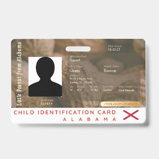 Alabama- Mijn kleine pinda kind ID Badge