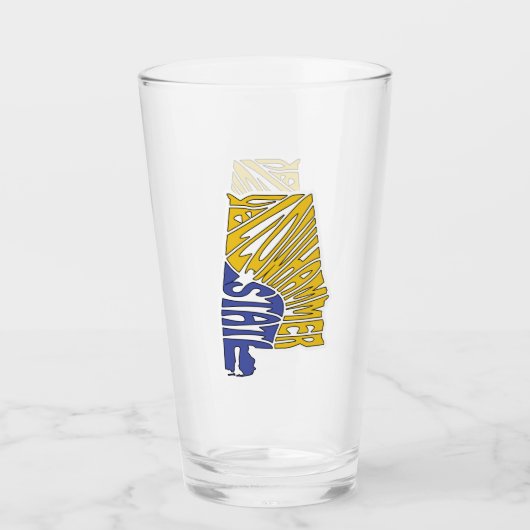 Alabama Nickname Word Art Glas (Voorkant)
