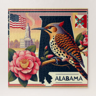Alabama Northern Flicker Vogel & Camellia Bloem Legpuzzel