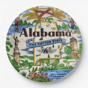 Alabama oriëntatiepunten feestborden papieren bordje