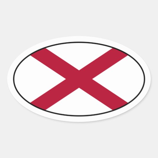 Alabama Oval Flag Sticker (Voorkant)
