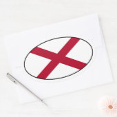 Alabama Oval Flag Sticker (Envelop)