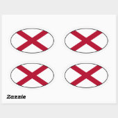 Alabama Oval Flag Sticker (Vel)