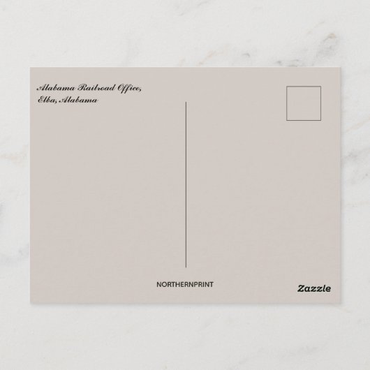 Alabama Railroad Office in Elba Alabama Briefkaart (Achterkant)