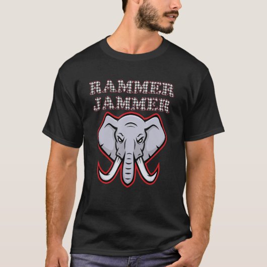 Alabama Rammer Jammer Houndstooth Elephant Tide Fo T-shirt (Voorkant)
