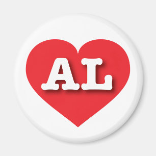 Alabama Red Heart - Ik hou van AL Magneet