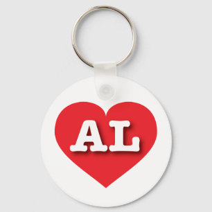 Alabama Red Heart - Ik hou van AL Sleutelhanger