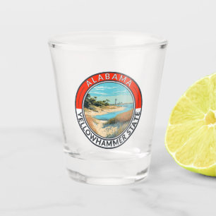 Alabama Reis Kunst Badge Shot Glas