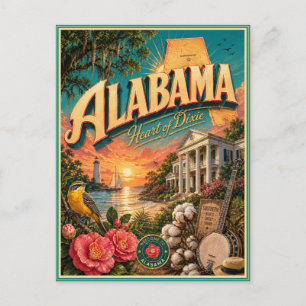 Alabama Retro Reis Souvenir Briefkaart