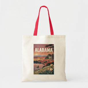 Alabama rivier boot illustratie reis kunst vintage tote bag