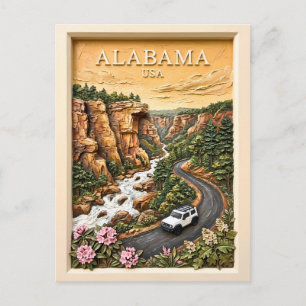 Alabama Roadtrip Rivierkloof Vintage Landschap Briefkaart