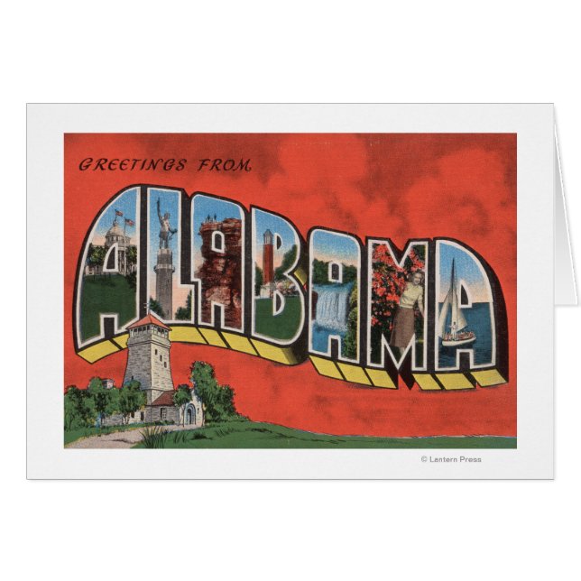 Alabama (rood) Grote Letter-scènesAlabama (Voorkant Horizontaal)