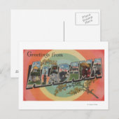Alabama (rood/roze) - grote letterscènes briefkaart (Voorkant / Achterkant)