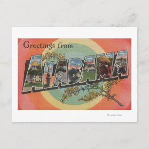 Alabama (rood/roze) - grote letterscènes briefkaart