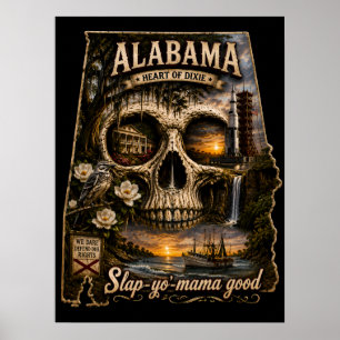 Alabama Schedel Illusie Astigmatisme STAAT van G Poster
