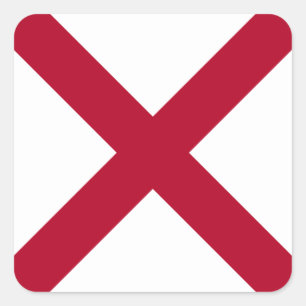 Alabama: St Andrews Kruisvlag van de Rode Kruisvla Vierkante Sticker