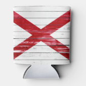 Alabama Staat Vlaggenverf op Hout Blikjeskoeler (Voorkant)
