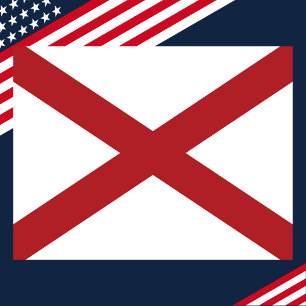 Alabama Staatsvlag Klassiek Rood & Wit VS Briefkaart