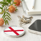 Alabama Staatsvlag Ontwerp Decoratie Sleutelhanger (Zijkant)