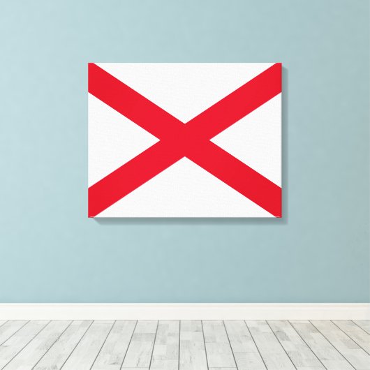 Alabama State Flag Design Canvas Afdruk (Insitu (Houten vloer))
