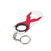 Alabama State Flag Design Mini Flessenopener (Achterkant Gekanteld)