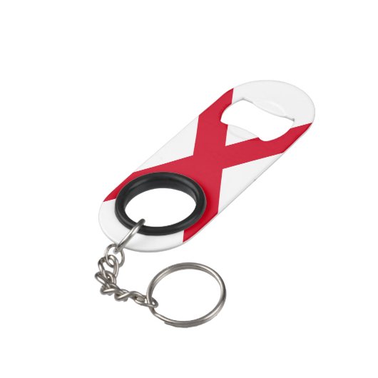 Alabama State Flag Design Mini Flessenopener (Achterkant Gekanteld)