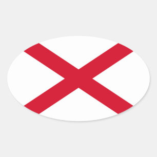 Alabama State Flag Design Ovale Sticker