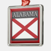 Alabama State Flag Kerstversiering Metalen Ornament (Links)