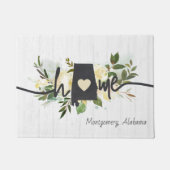 Alabama State gepersonaliseerd uw thuis stad rusti Deurmat (Voorkant)