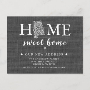 Alabama State Moving Announcement Post Card Aankondigingskaart