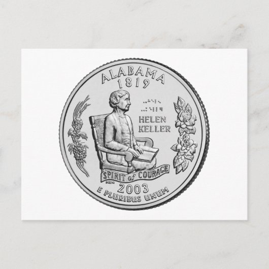 Alabama State Quarter Briefkaart (Voorkant)