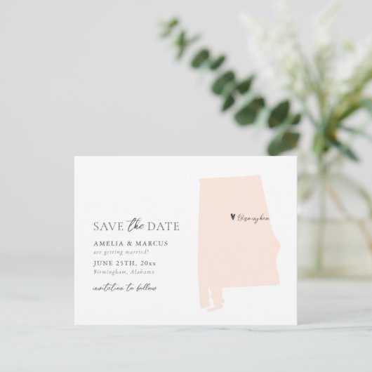Alabama State Save the Date-ansichtkaart Briefkaart (Staand voorkant)