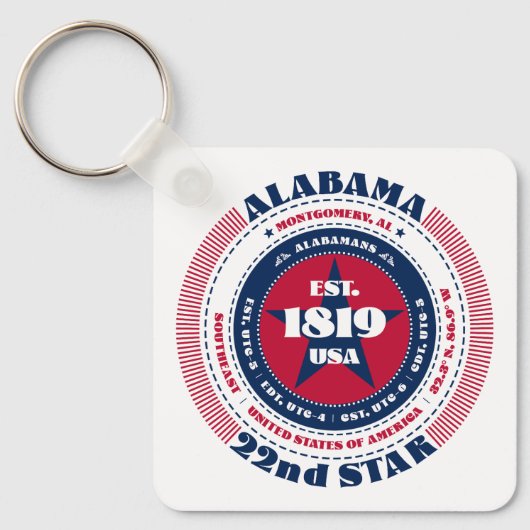 Alabama State Sleutelhanger (Voorkant)