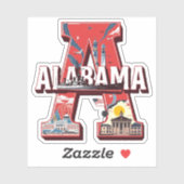 Alabama State Sticker | Landmarks & History Design (Feuille)