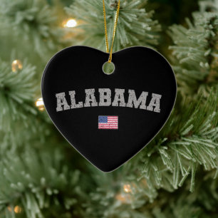 Alabama State USA Flag Keramisch Ornament