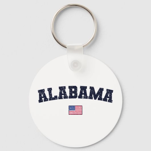 Alabama State USA Flag Sleutelhanger (Voorkant)
