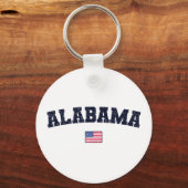 Alabama State USA Flag Sleutelhanger (Voorkant)