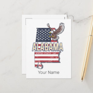 Alabama State Verenigde Staten Retro Kaart  Vereni