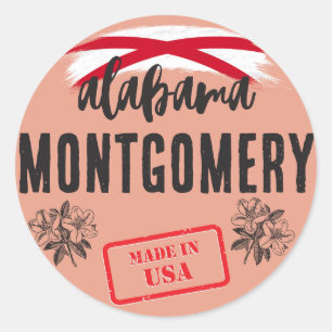 Alabama Steden Ronde Sticker