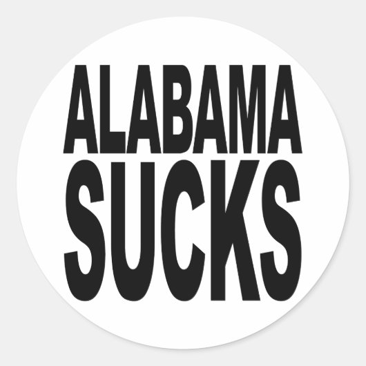 Alabama Sucks Ronde Sticker (Voorkant)