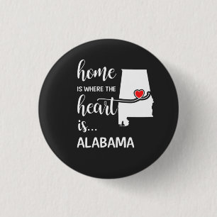 Alabama thuis is waar het hart ligt ronde button 3,2 cm