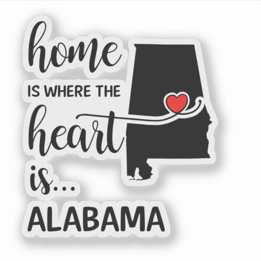 Alabama thuis is waar het hart ligt sticker (Voorkant)