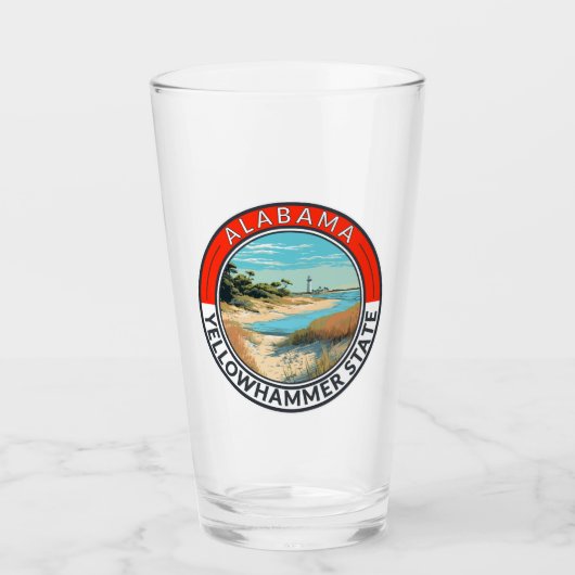 Alabama Travel Art Badge Glas (Voorkant)
