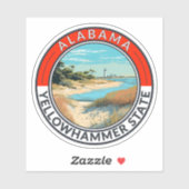 Alabama Travel Art Badge Sticker (Vel)