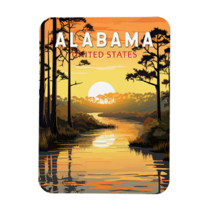 Alabama Travel Art Vintage Magneet